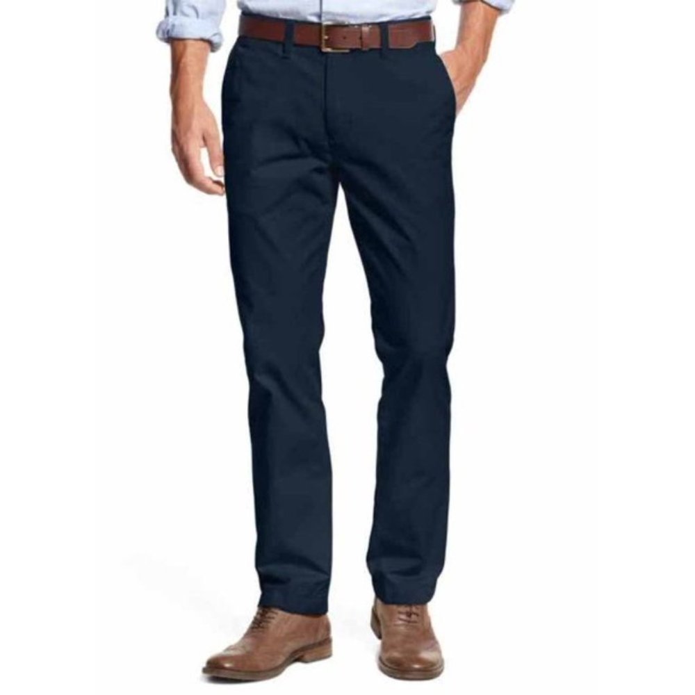Tommy Hilfiger Mens Tailored Fit Chino Pants in Navy Blazer New With Tags
